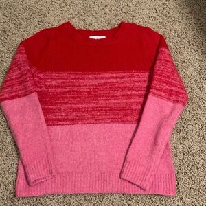 cupcakes & cashmere Red and Pink Colorblock Sweater